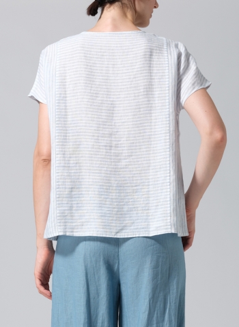 Linen French Sleeves Boxy Top