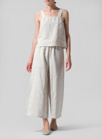Oat Linen ​S​lightly A-Shape Wide Leg Pants Set