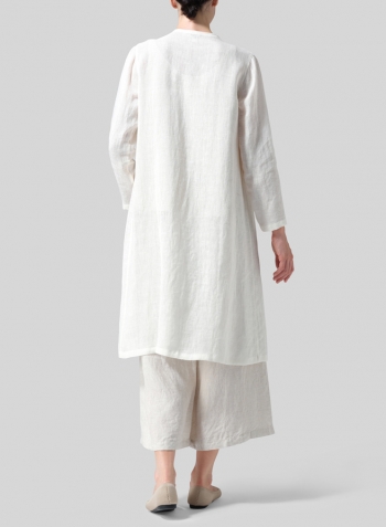 Cream Linen Long Jacket