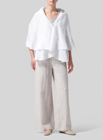 White Linen Reversible Cape Airy Jacket