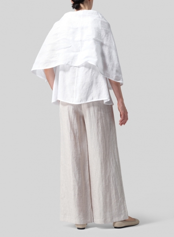White Linen Reversible Cape Airy Jacket