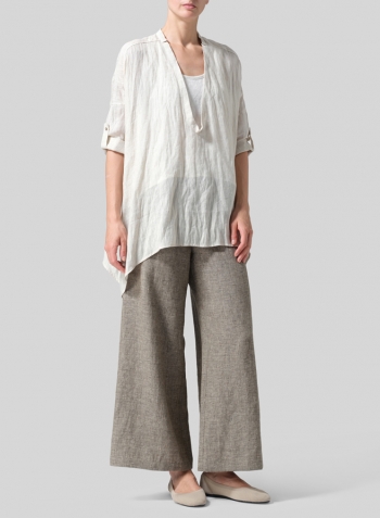 Oat Linen Loose Delicate Deep V-neck Overtop