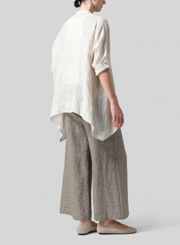 Oat Linen Loose Delicate Deep V-neck Overtop