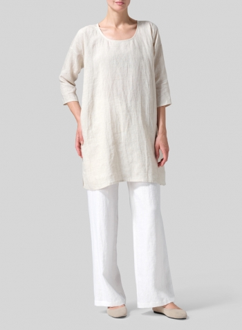 Oat Linen Oversized Top Set