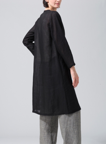 Black Linen Long Jacket