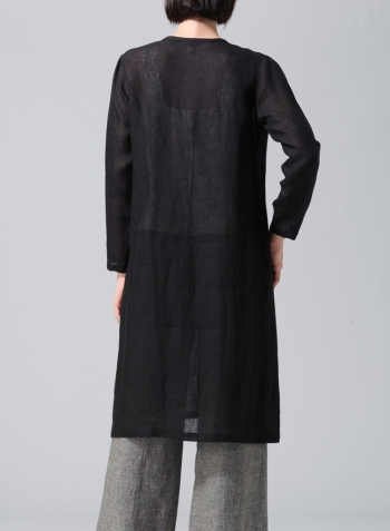 Black Linen Long Jacket