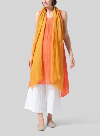 Woven Linen Sleeveless A-shaped Blouse Set