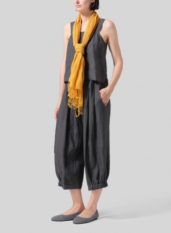 Linen Crumple Effect Harem Pants Set