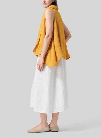 Pale Orange Linen Reversible Cape Jacket