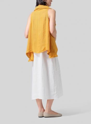 Pale Orange Linen Reversible Cape Jacket