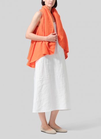 Gauze Orange Linen Reversible Cape Jacket
