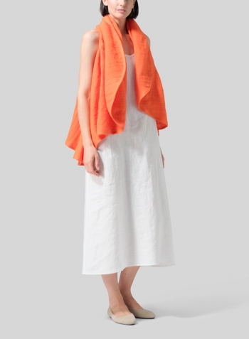 Gauze Orange Linen Reversible Cape Jacket