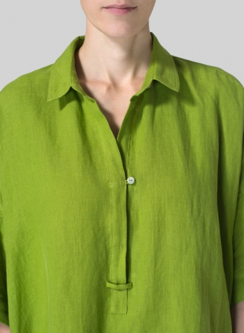 Green Leaf Linen Oversized Tunic