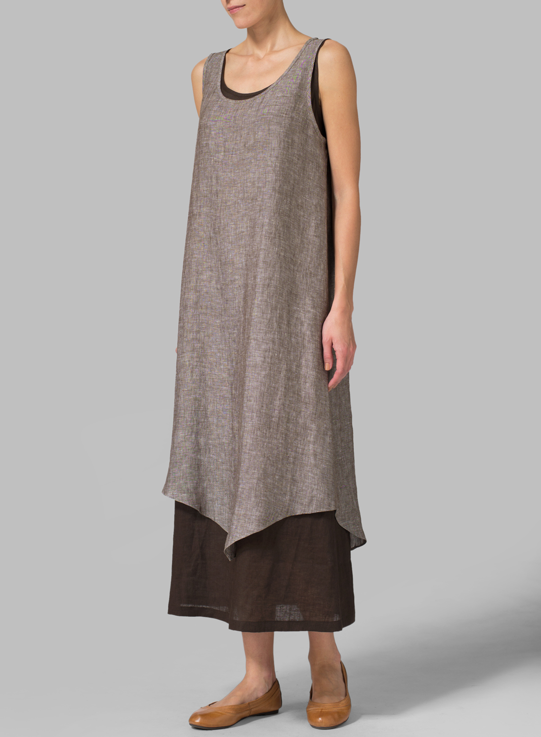 double layer long gown
