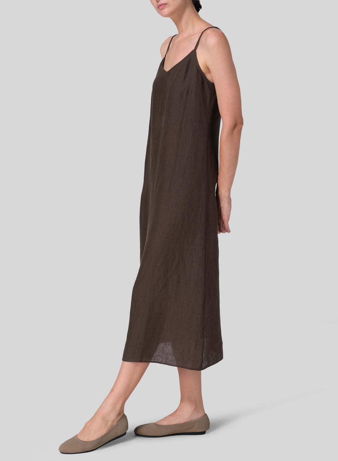 Linen Slim Fit Spaghetti Strap Dress