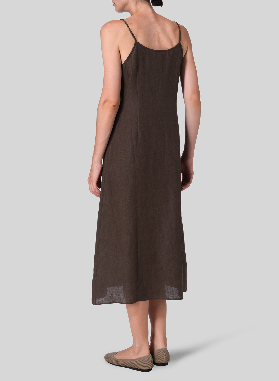 Linen Slim Fit Spaghetti Strap Dress