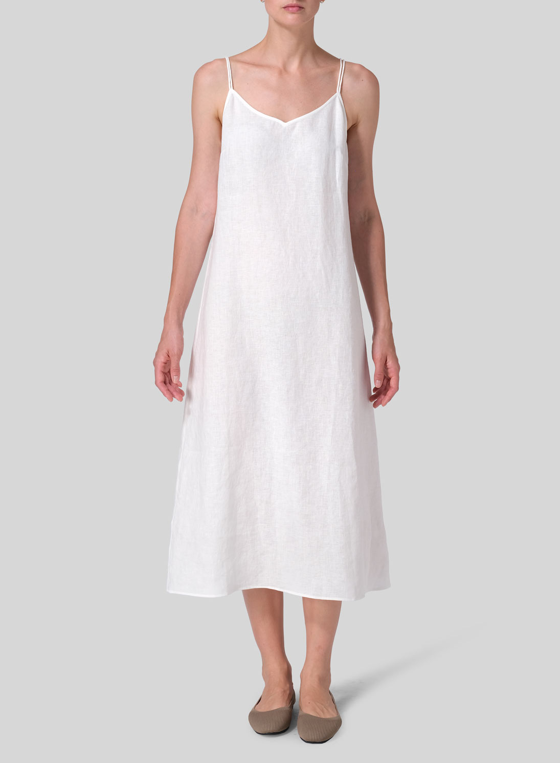 Linen Slim Fit Spaghetti Strap Dress