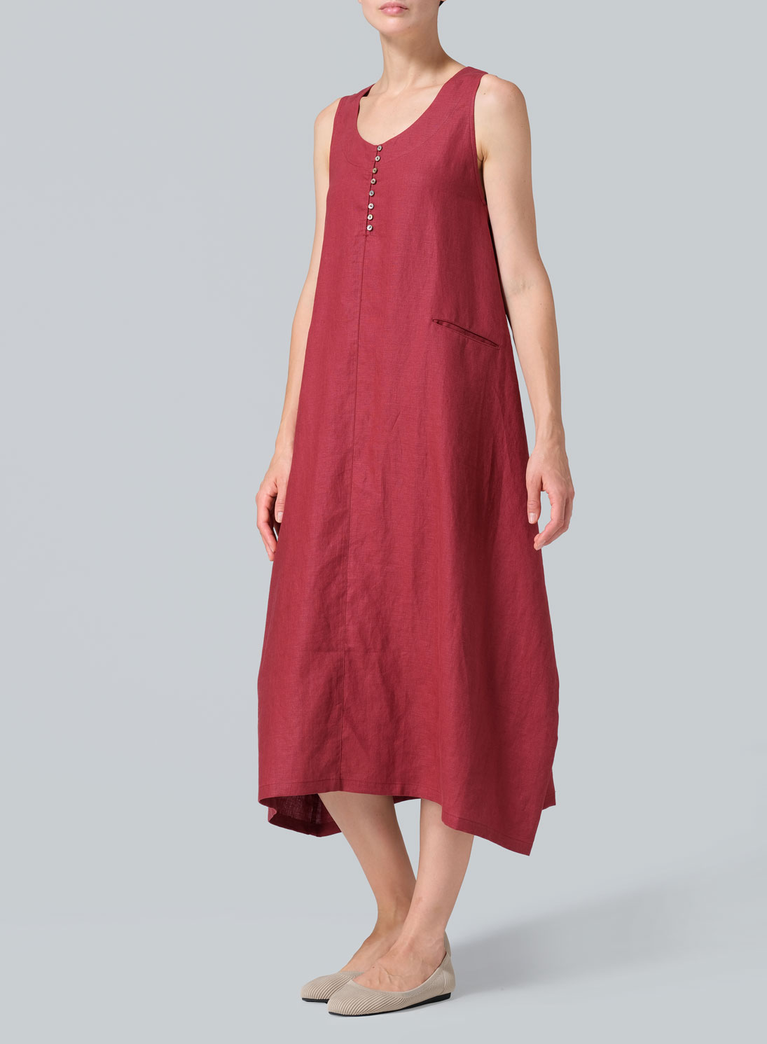 Linen Sleeveless Long Dress
