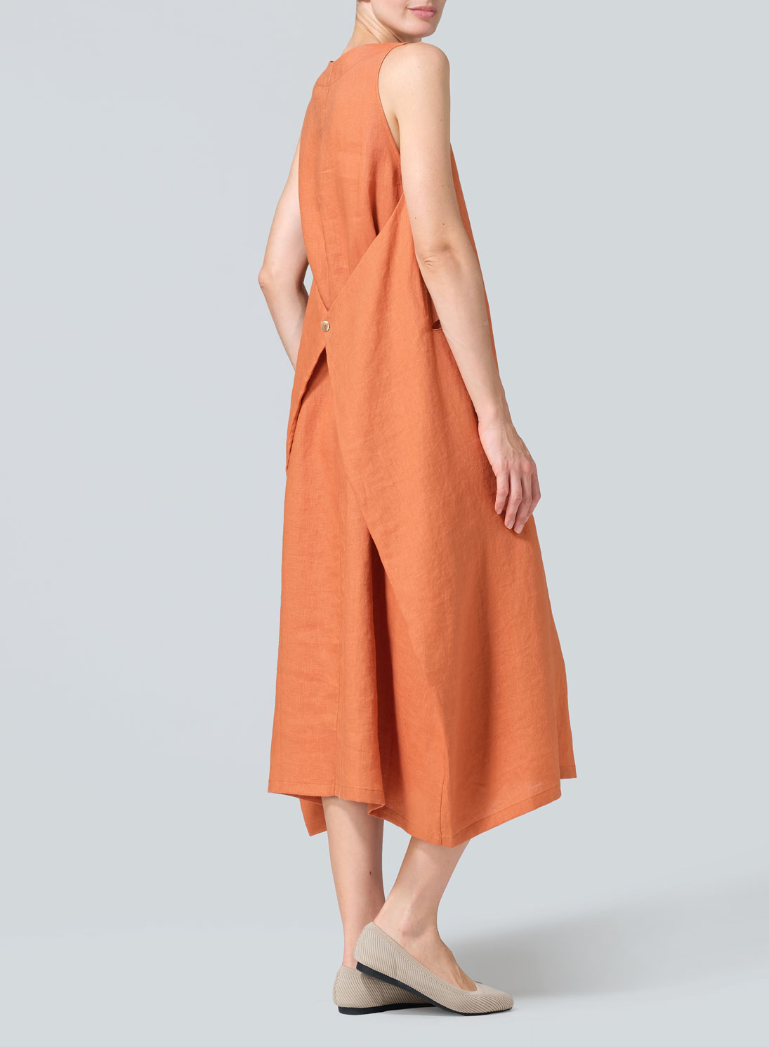 Linen Sleeveless Long Dress