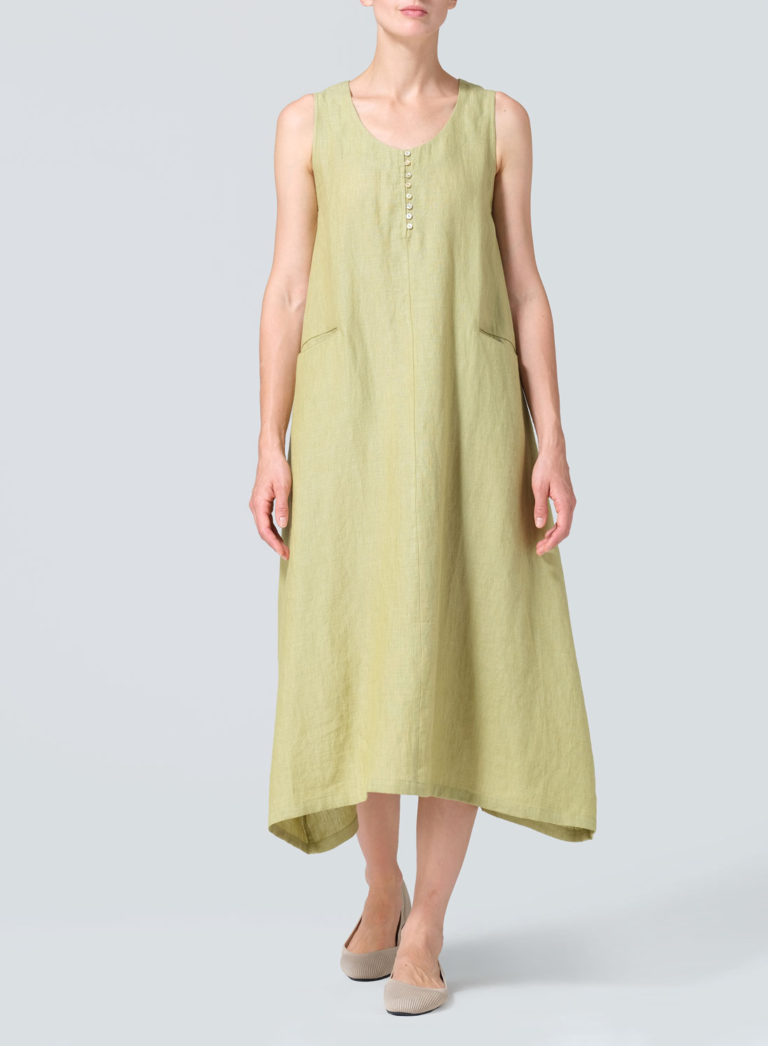 Linen Sleeveless Long Dress
