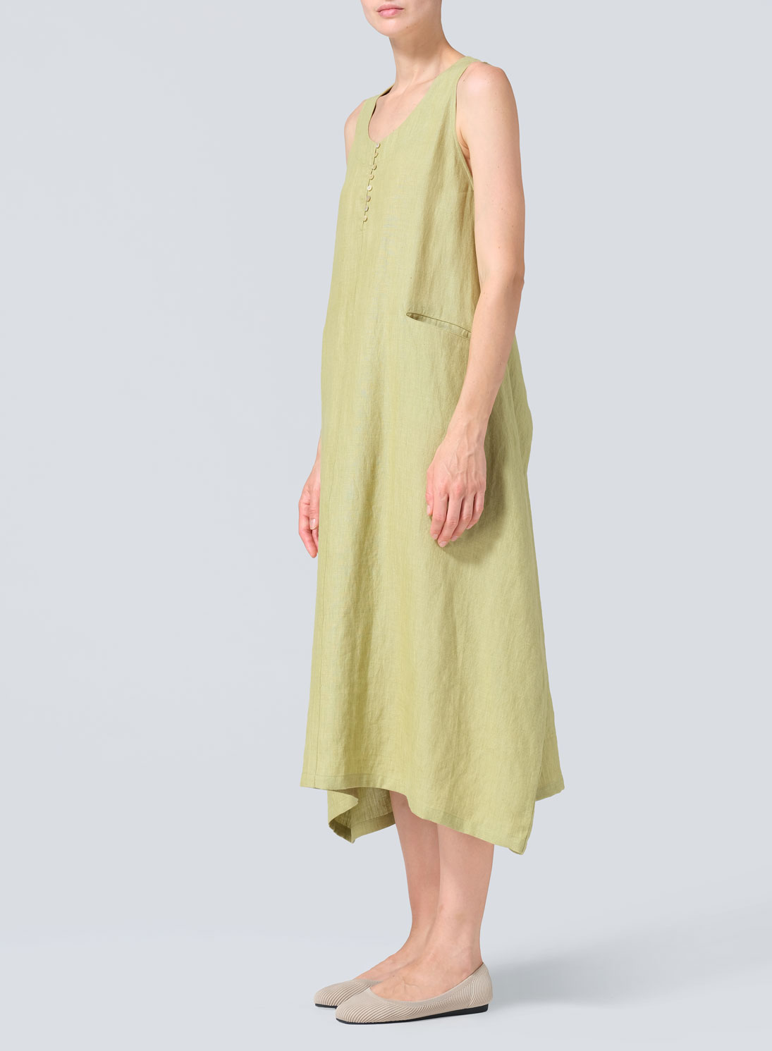 Linen Sleeveless Long Dress