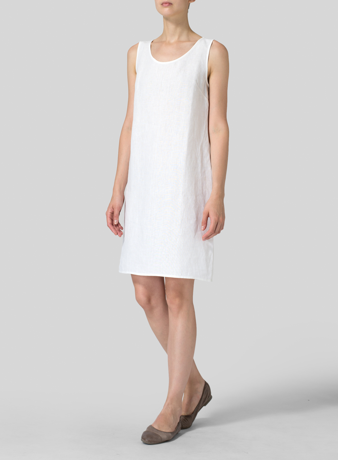 Linen Sleeveless Slipon Dress