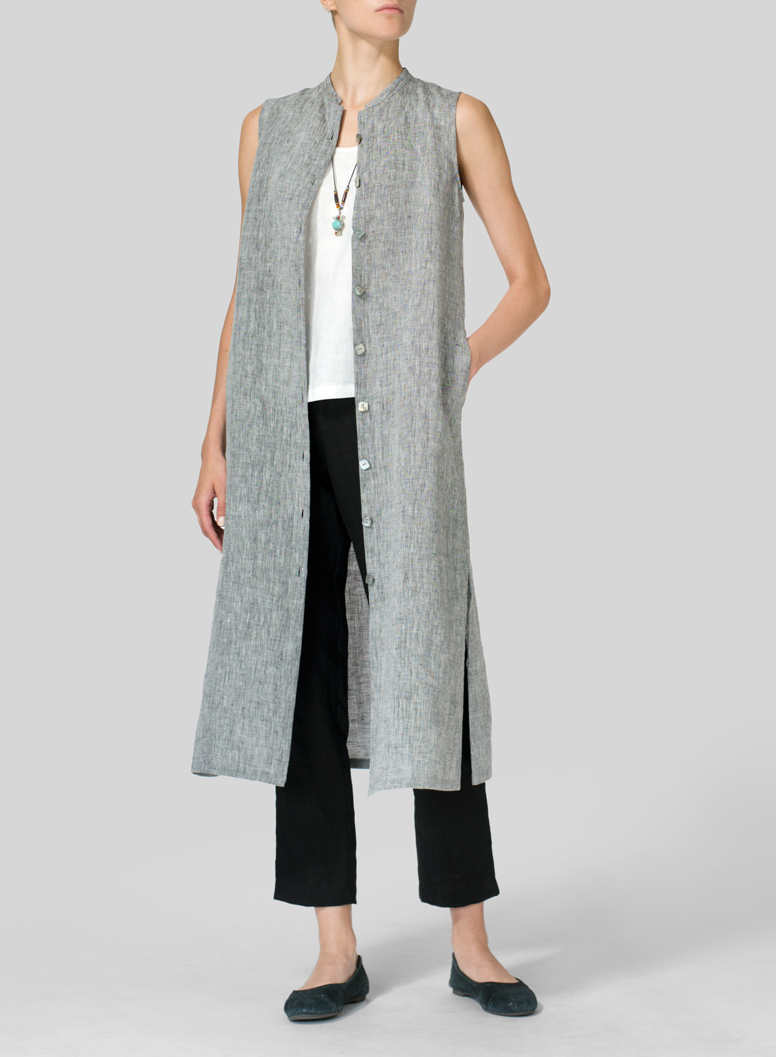 Linen Long Vest Dress