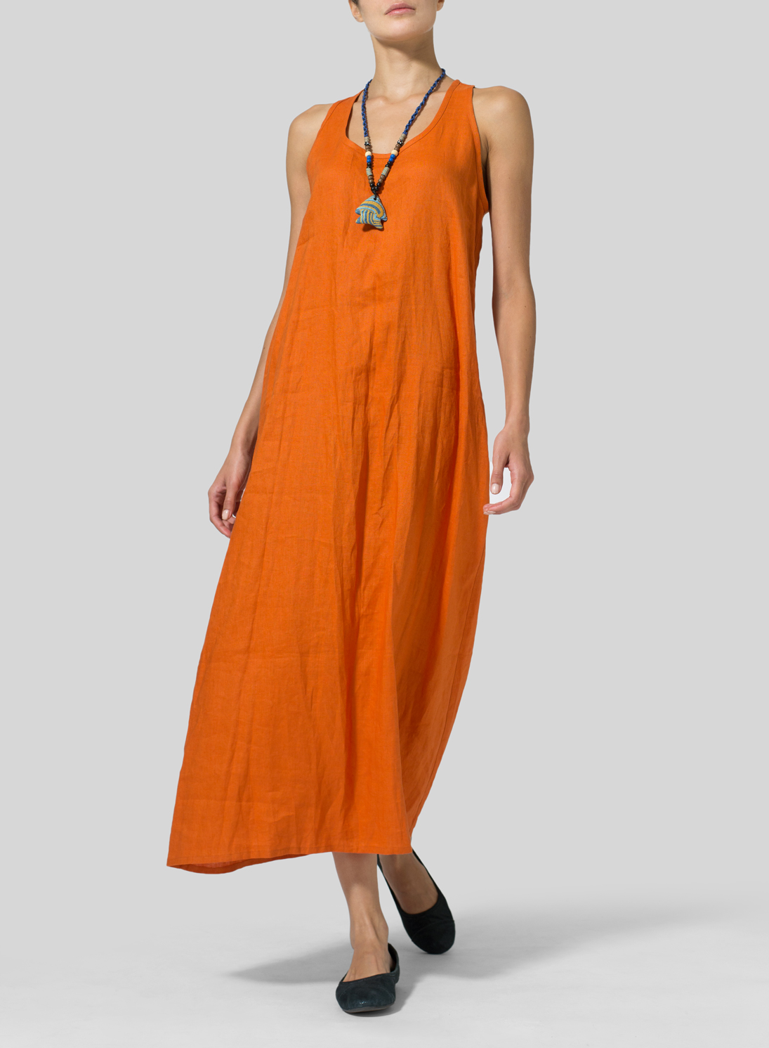 Linen A-line Maxi Dress