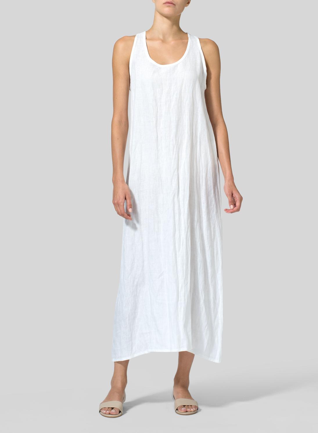 Linen A-line Maxi Dress - Plus Size