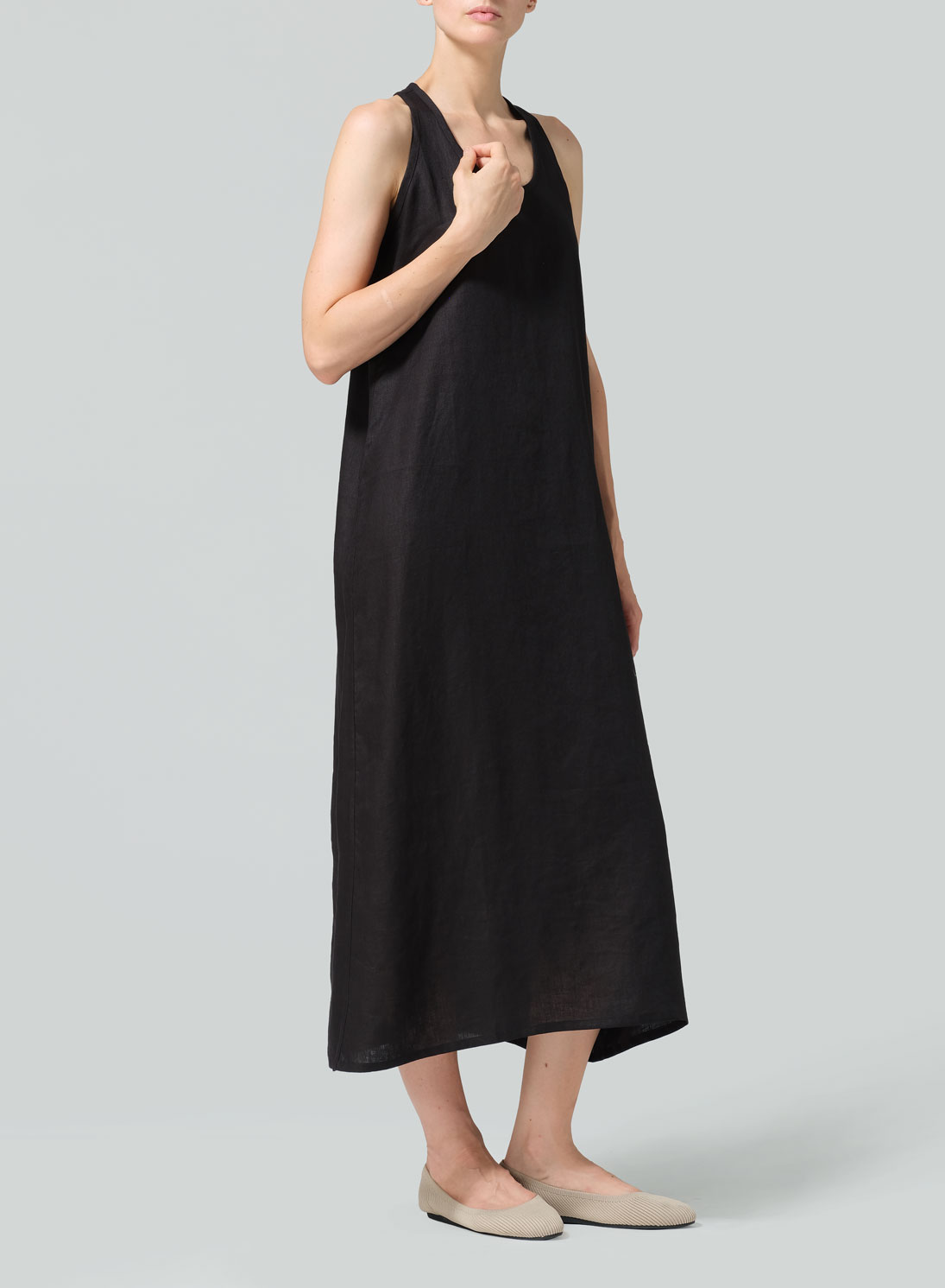 Linen A-line Maxi Dress