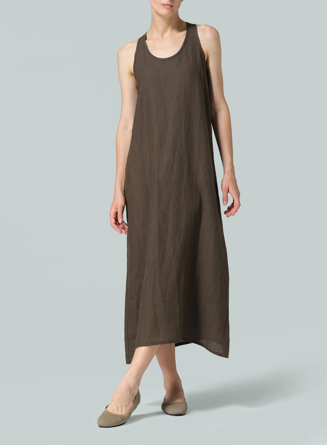 Linen A-line Maxi Dress