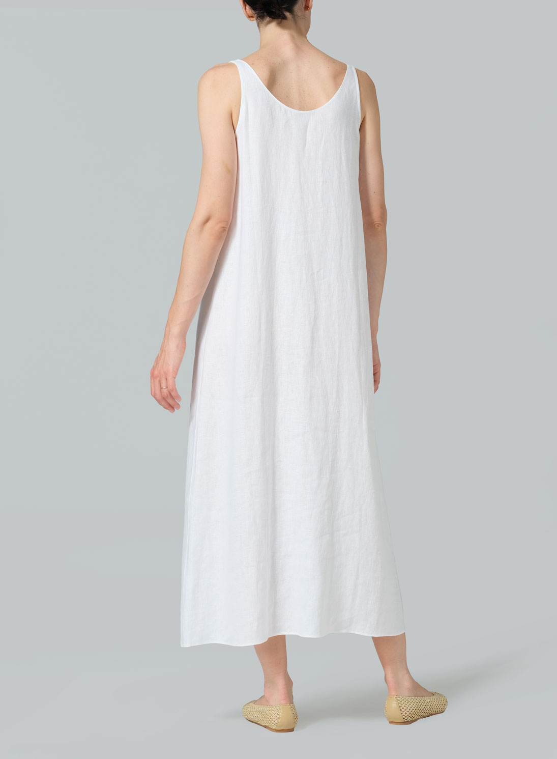 Linen A-line Cut Long Dress