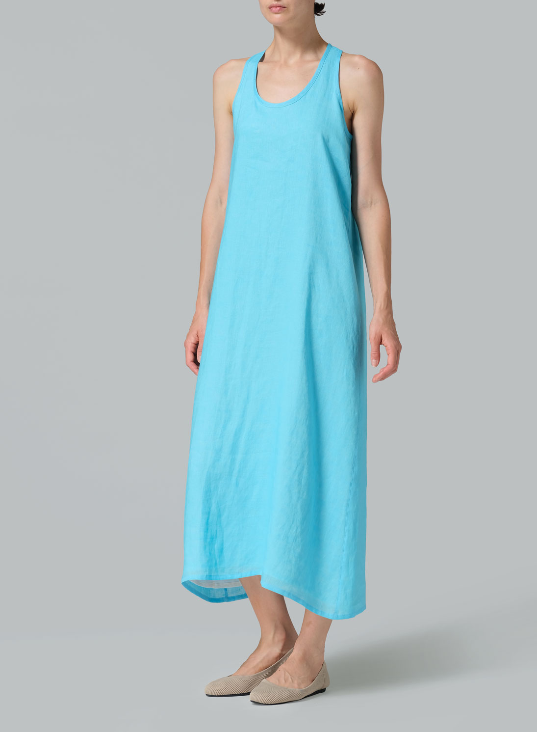 Linen Layering A-line Maxi Dress
