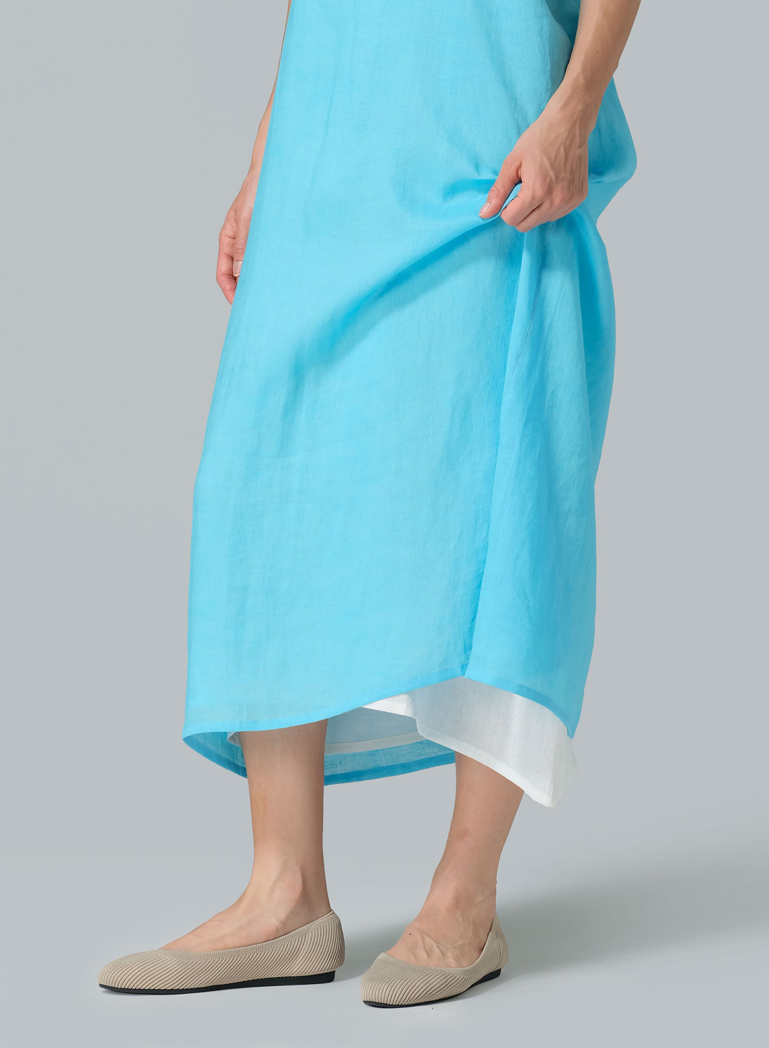 Linen Layering A-line Maxi Dress