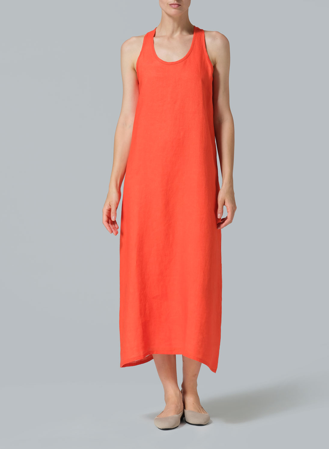 Linen Layering A-line Maxi Dress
