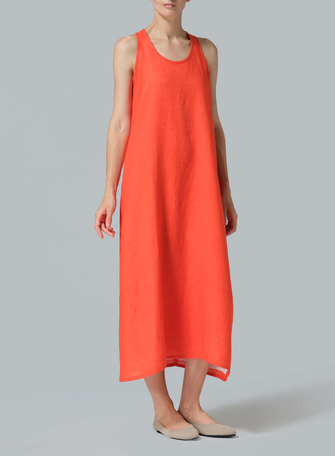 Linen Layering A-line Maxi Dress