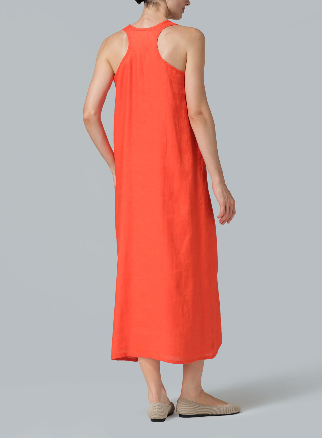 Linen Layering A-line Maxi Dress