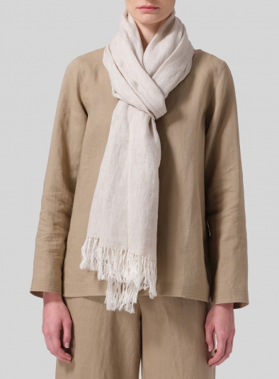 Linen Oat Tassel Scarf 