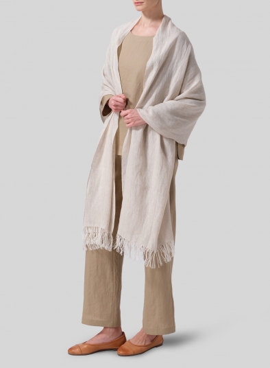 Linen Oat Tassel Scarf 