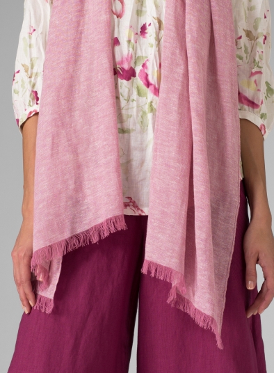Linen Two Tone Pink Short Scarf