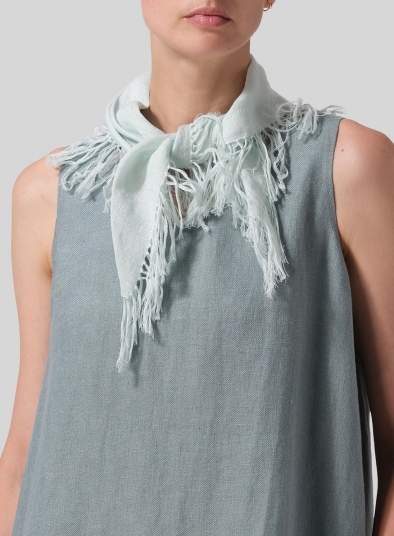 Linen Hand-crafted Mint Green Square Scarf
