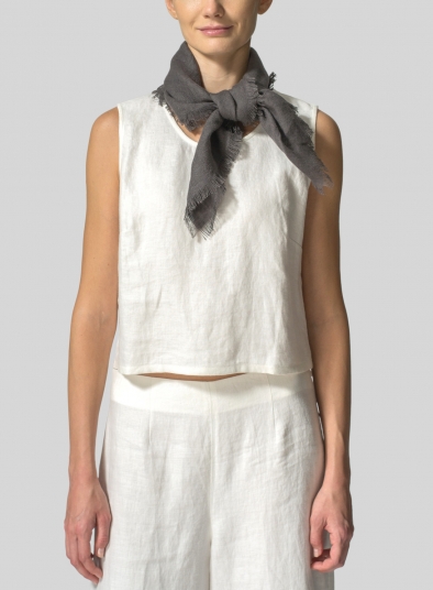 Linen Dark Charcoal Square Scarf