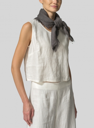 Linen Dark Charcoal Square Scarf