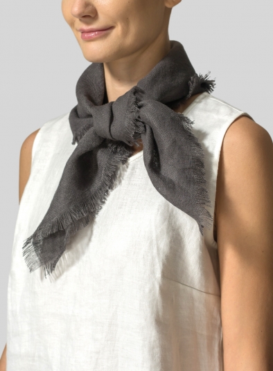 Linen Dark Charcoal Square Scarf