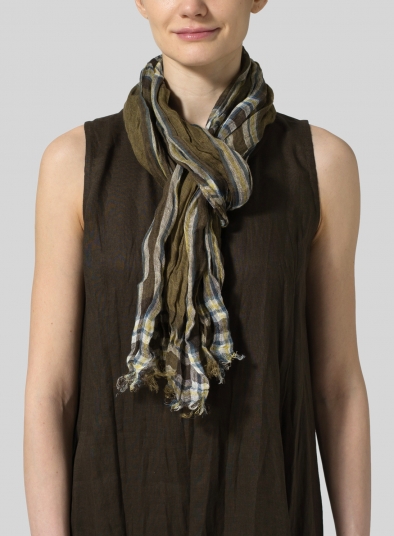 Linen Plaid Scarf 