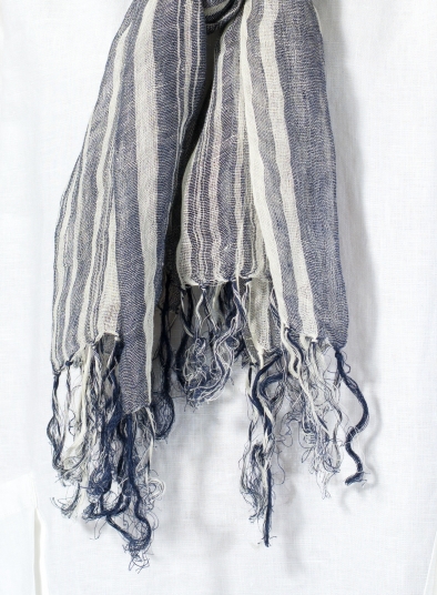 Linen Oversized Striped Scarf