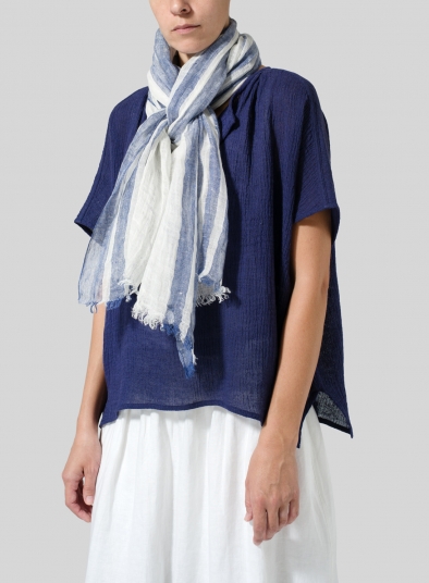 Linen Variable Stripe Scarf