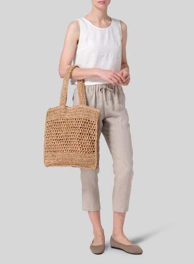 Woven Straw Tote Bag