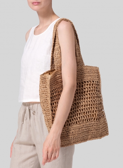 Woven Straw Tote Bag