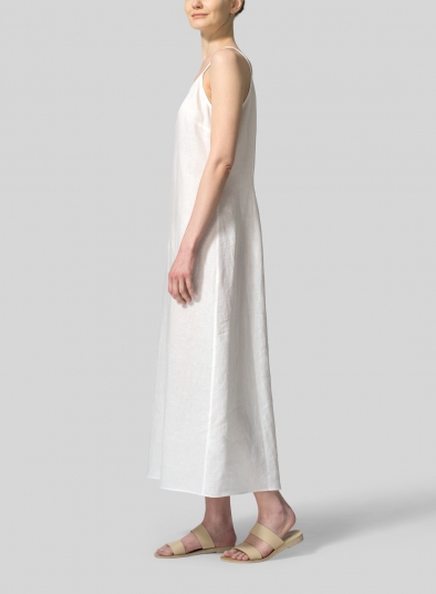 Linen Spaghetti Strap Slim Dress